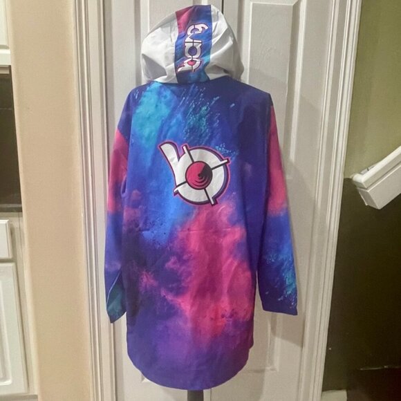 HOT PINK BLUE TIE DYE WINTERBREAKER COAT BANG ENERGY REVOLUTION SIZE M/L - Picture 3 of 16